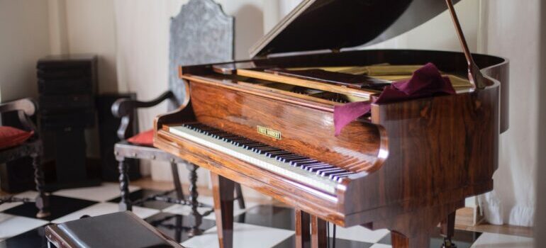 piano in a room