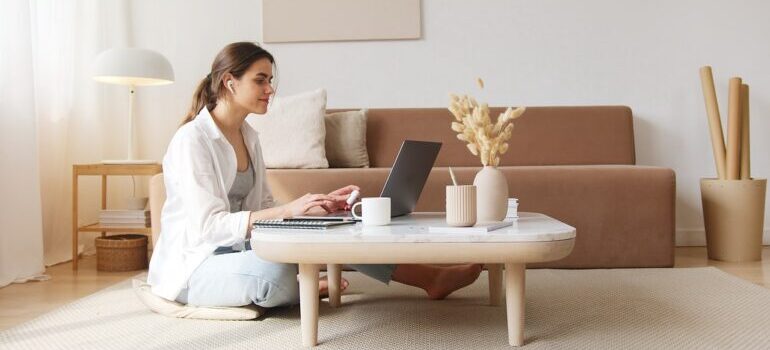 Woman using laptop