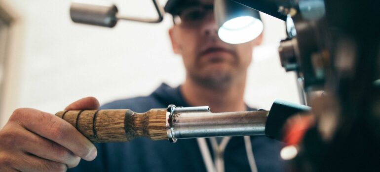 a plumber checking the pipes