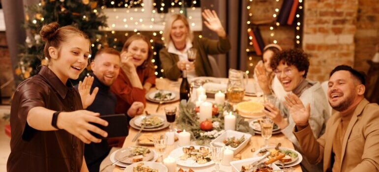 people having dinner