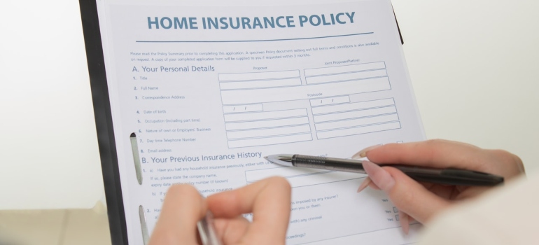 Person reading a home insurance policy 