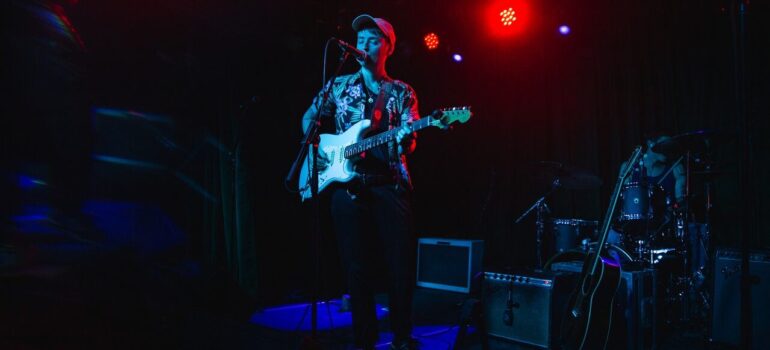 a young musician on stage