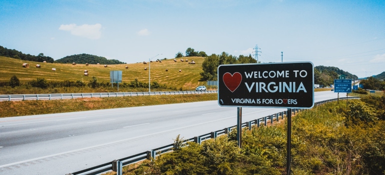A welcome sign for Virginia