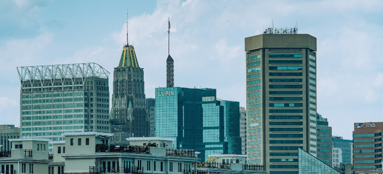 Baltimore skyline during clear weather.