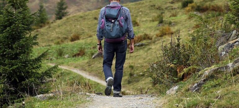 young man hiking