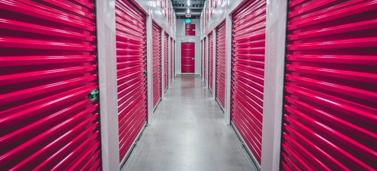 the warehouses with the pink doors