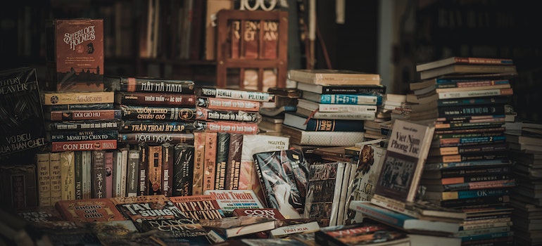 A pile of books