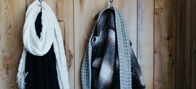 Winter clothes hanging