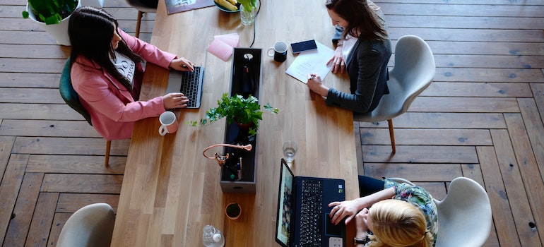 People working in an office