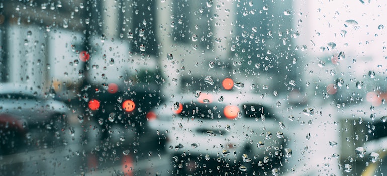 Rainy car window