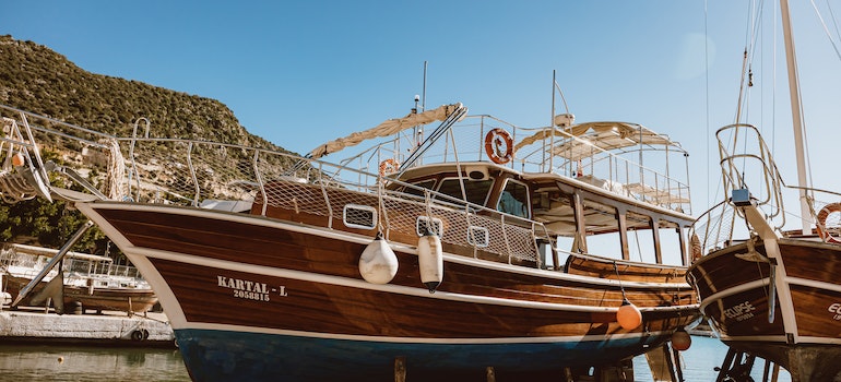 A boat is on the beach.