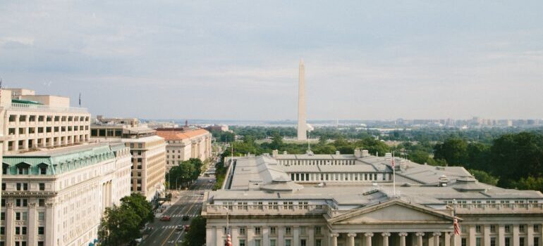 Aerial view on Washington DC 