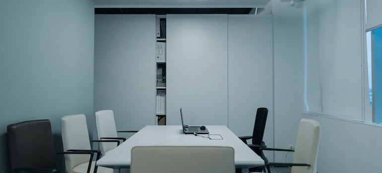 white office table with chairs