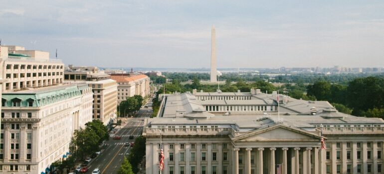 An overview of Washington DC from above