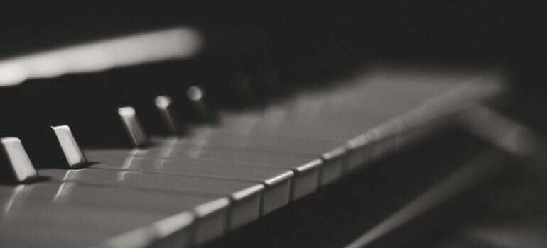 Close-up photo of a piano