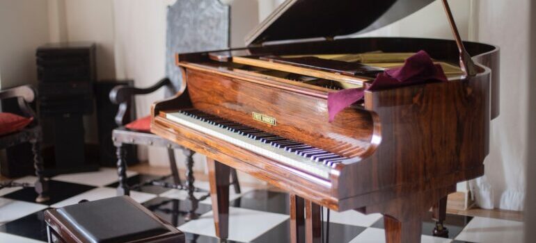 A piano in the room