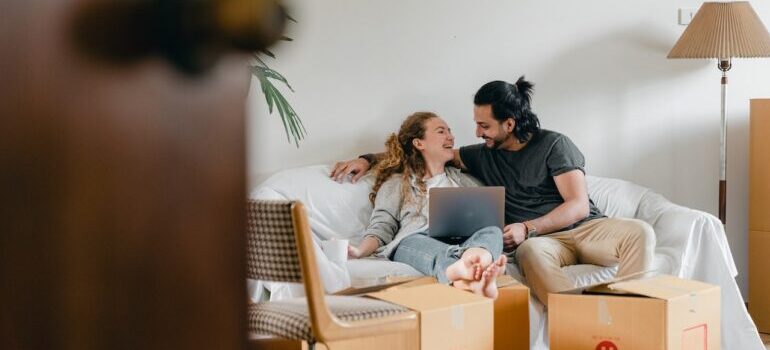 A couple preparing for the move