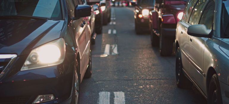 a traffic jam, which is something you'll have to face after moving to Virginia