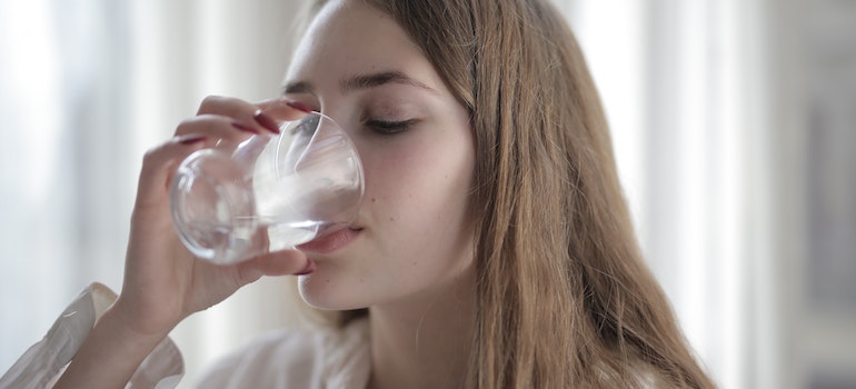 Woman drinking water