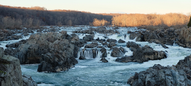 a picture taken at Greek Falls displaying a beautiful waterfall