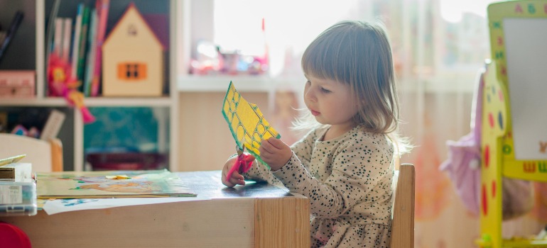 a child playing in daycare 