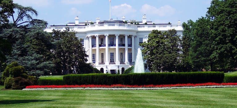 the White House and its beautiful lawn