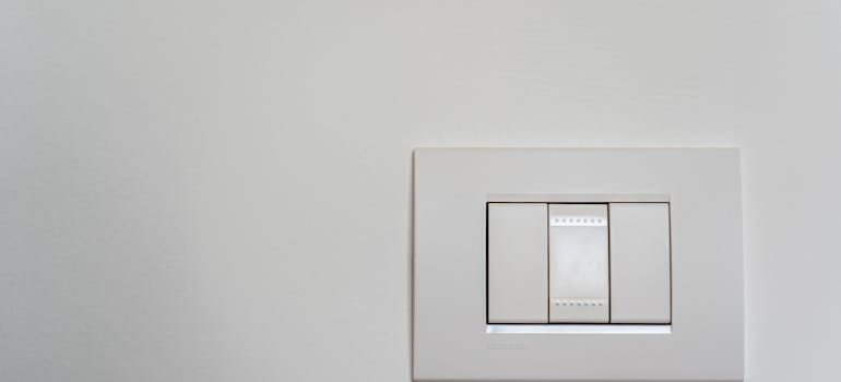 a light switch that you shouldn't forget to wipe to properly clean your new home before moving in