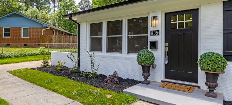 a front door of a very nice-looking house