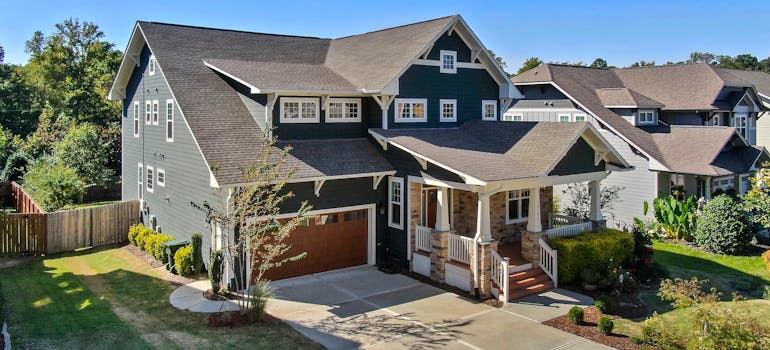 a big house with a large garage