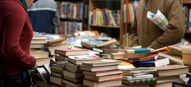 several people in a bookstore at one of the places to go shopping after moving to Washington DC