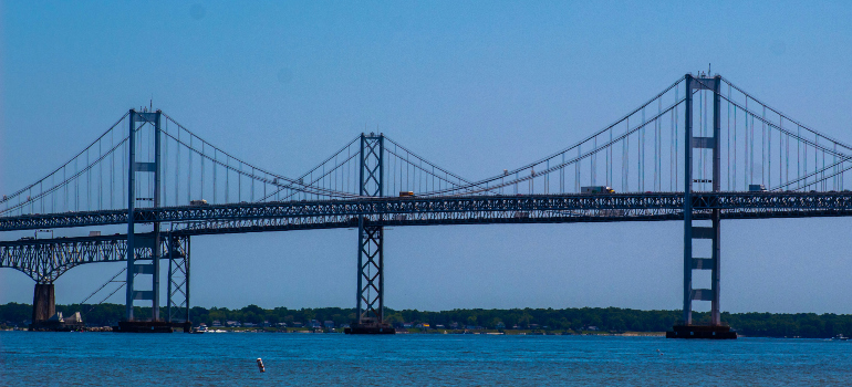 A Chesapeake Bay bridge during the day