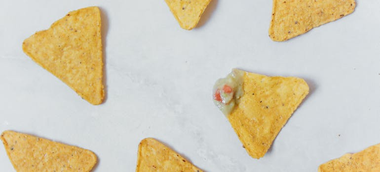 nachos on a white table