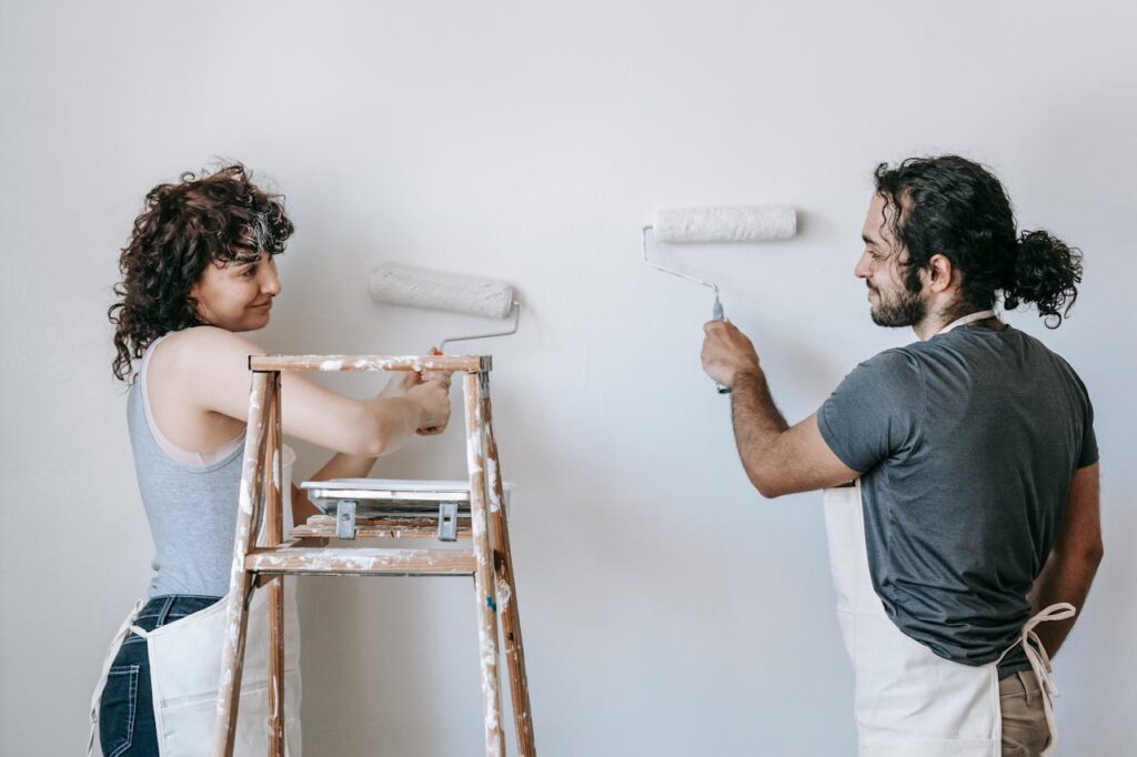 couple renovating their home