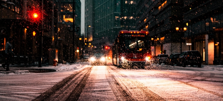 Road Covered with Snow
