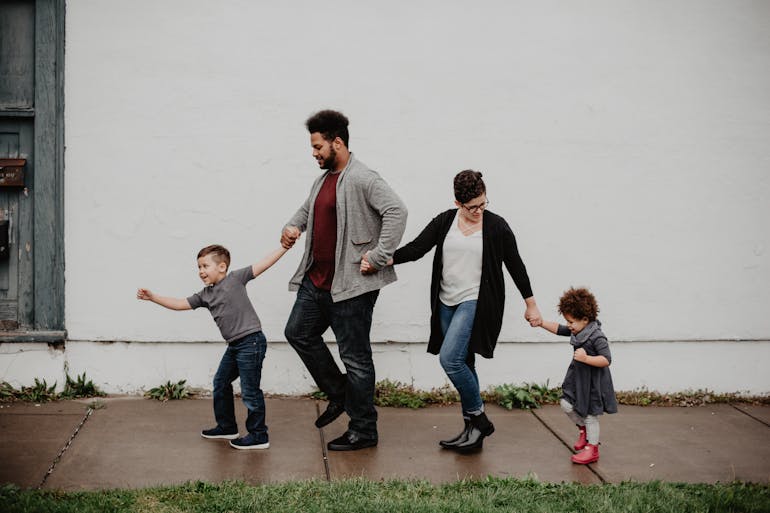 Family holding each other hands