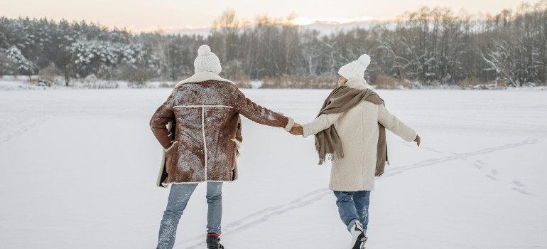 A Couple Ice Skating
