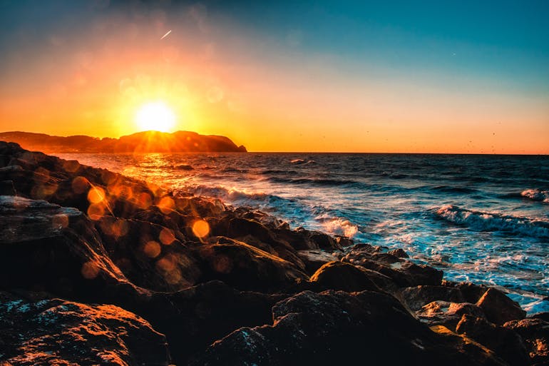 Water during the sunset 