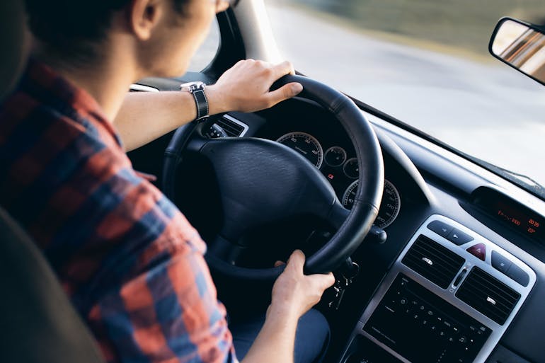 Man inside a vehicle 