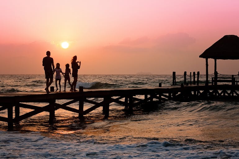 People standing on the dock