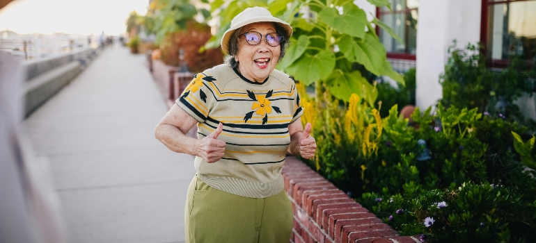 Elderly Woman Doing Two Thumbs Up