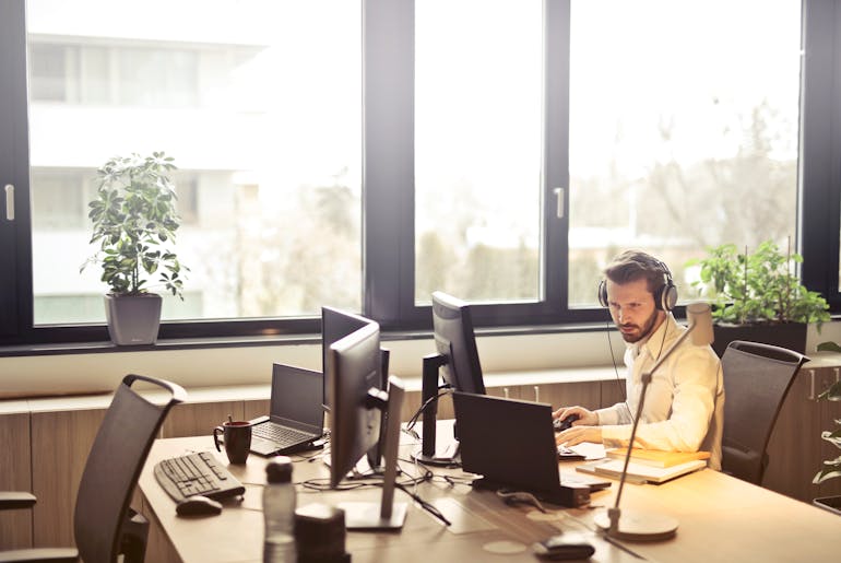 Man sitting at the computer 