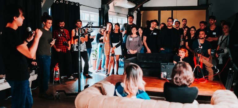 people attending an event, a local event is a great way to make new friends in Bethesda after moving from Annapolis