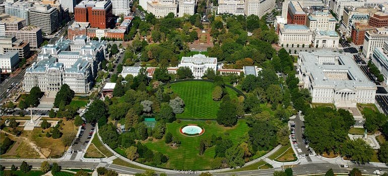 a view of the Washington D.C from the sky