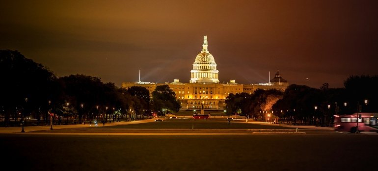 Capitol building during the night