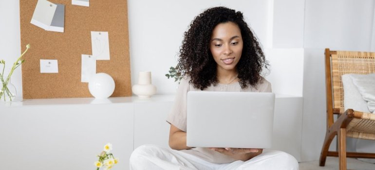 Person looking at a laptop