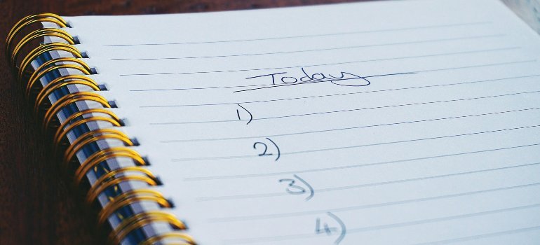 Spiral notebook open to a blank to-do list labeled “Today,” ready for writing down daily tasks or priorities.