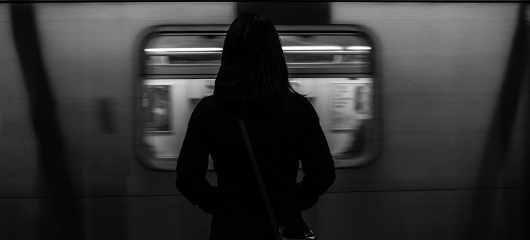 Person waiting for the train