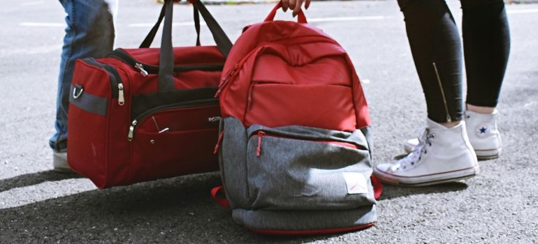 People leaving their bags and wondering Who Moves Out of Maryland.
