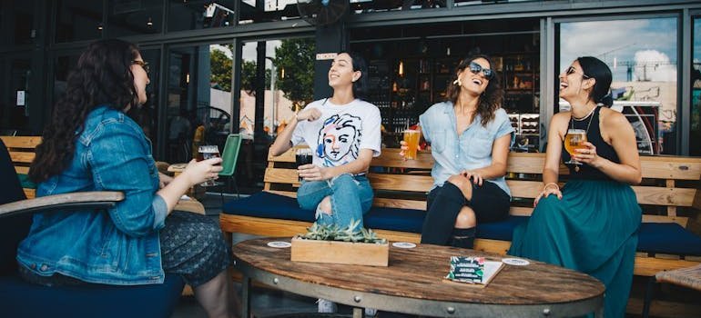 people talking in a caffe