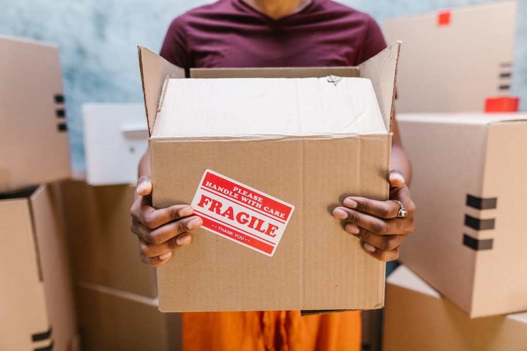man holding a box